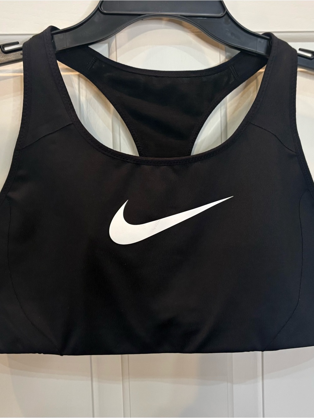 Nike Victory Shape Sports Bra in Black with White Swoosh Size Large